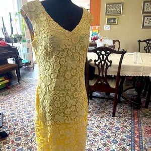 Ralph Lauren Yellow Lace Dress - Size 8